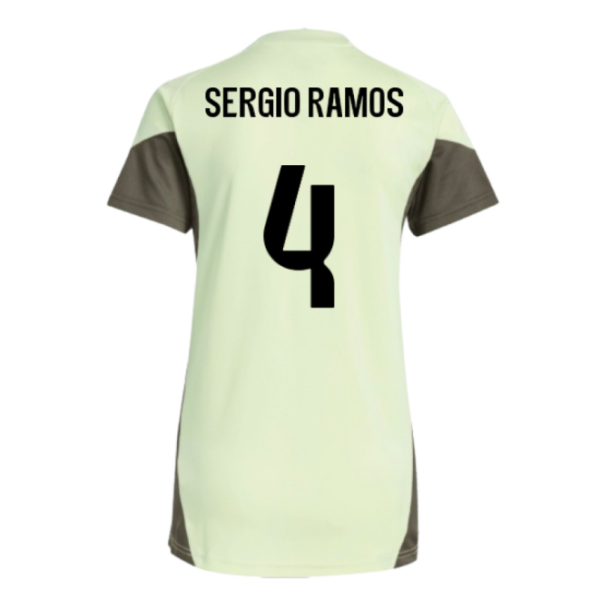 2025-2026 Real Madrid Training Jersey (Almost Lime) - Womens (Sergio Ramos 4)-Football Jersey Hub