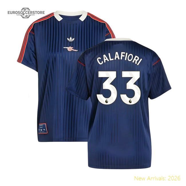 Arsenal Terrace Icons Shirt (Navy) (Calafiori 33)-Football Jersey Hub