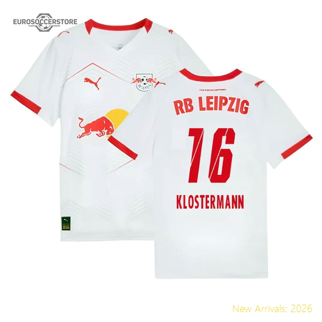 2025-2026 Red Bull Leipzig Home Shirt (Kids) (Klostermann 16)-Football Jersey Hub