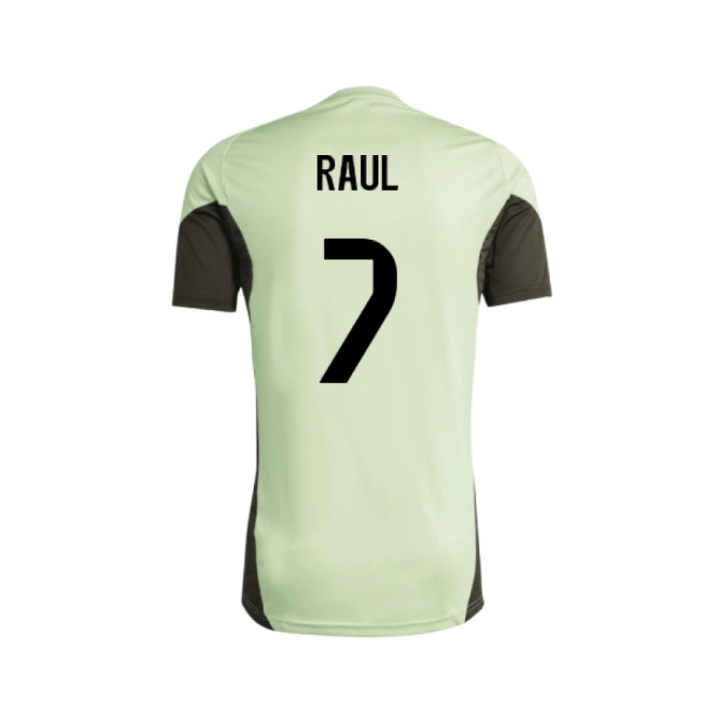 2025-2026 Real Madrid Training Tee (Almost Lime) - Kids (Raul 7)-Football Jersey Hub
