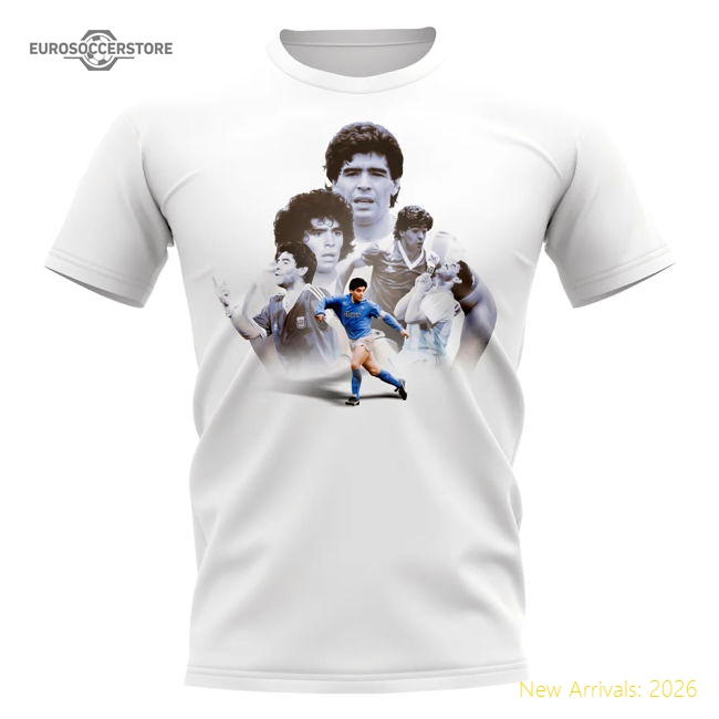 Diego Maradona Tribute T-Shirt (White)-Football Jersey Hub