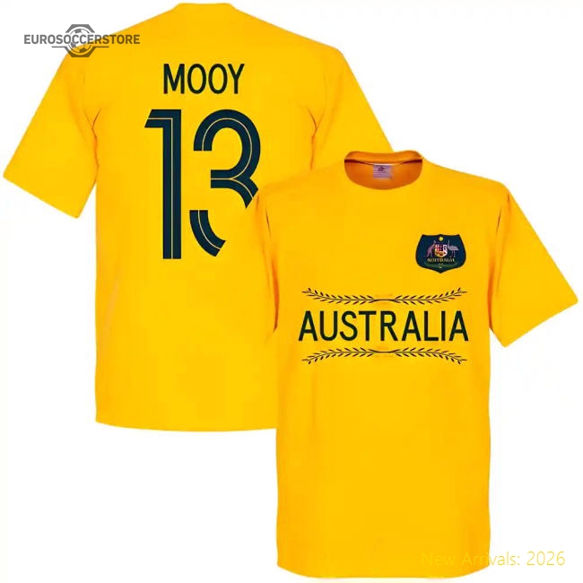 Australia Mooy 13 Team T-Shirt - Yellow-Football Jersey Hub