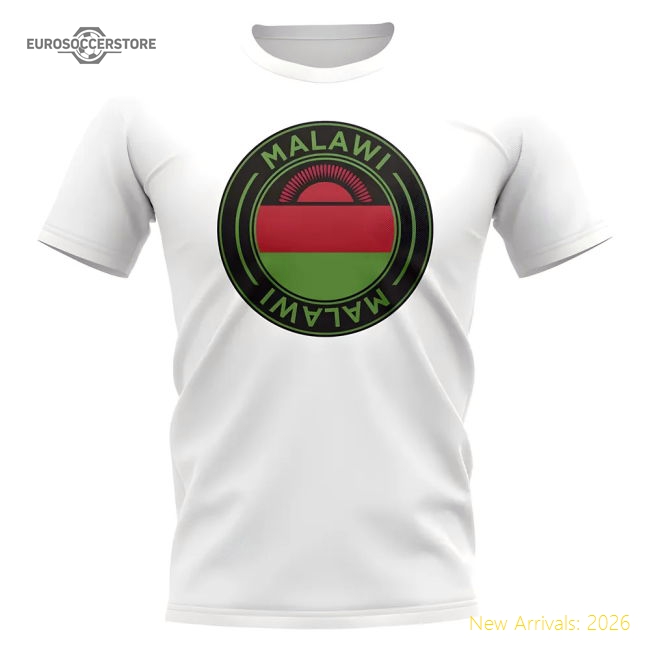 Malawi Football Badge T-Shirt (White)-Football Jersey Hub