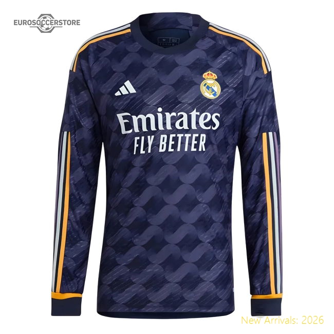 2023-2024 Real Madrid Authentic Long Sleeve Away Shirt (Bellingham 5)-Football Jersey Hub