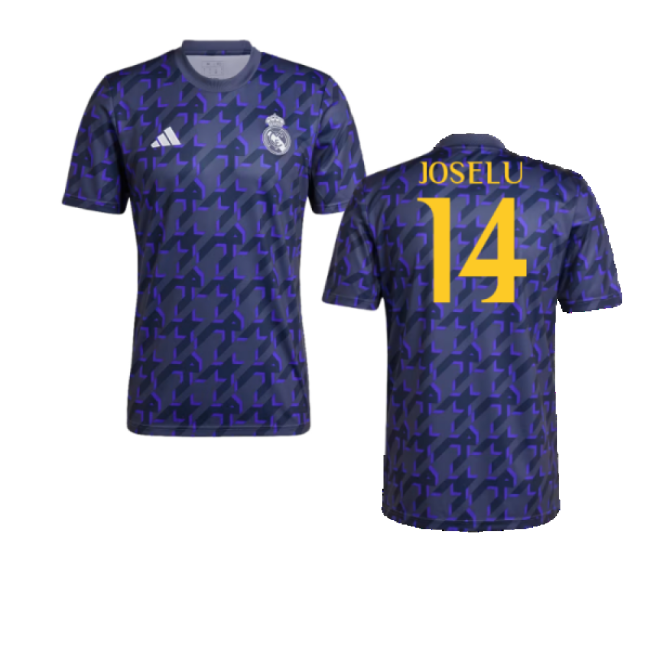 2023-2024 Real Madrid Pre-Match Shirt (Shadow Navy) (Joselu 14)-Football Jersey Hub