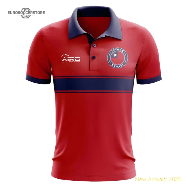 Taiwan Concept Stripe Polo Shirt (Red)-Football Jersey Hub