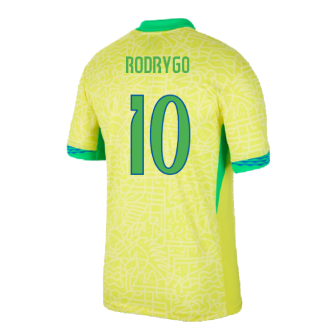 2024-2025 Brazil Home Shirt (Rodrygo 10)-Football Jersey Hub