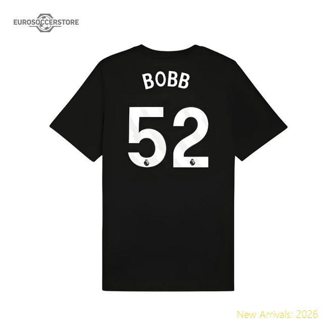 2025-2026 Man City FtblESS Tee (Black) (Bobb 52)-Football Jersey Hub
