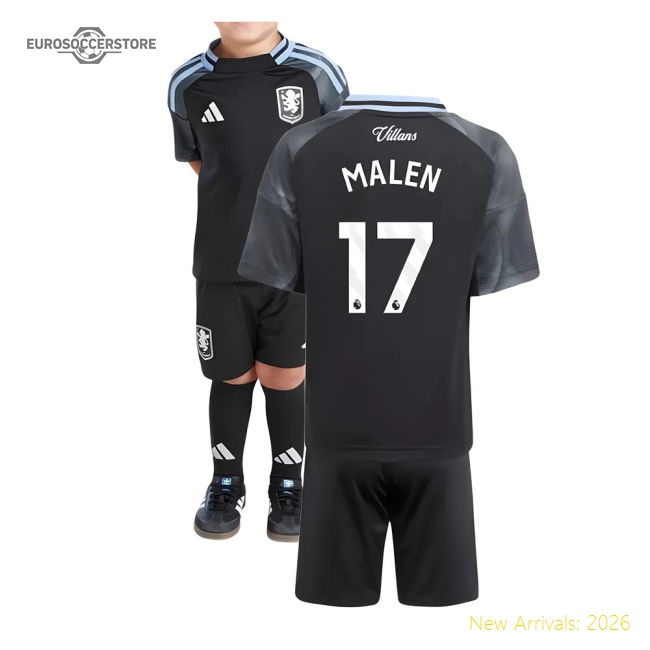 2025-2026 Aston Villa Away Mini Kit (Malen 17)-Football Jersey Hub