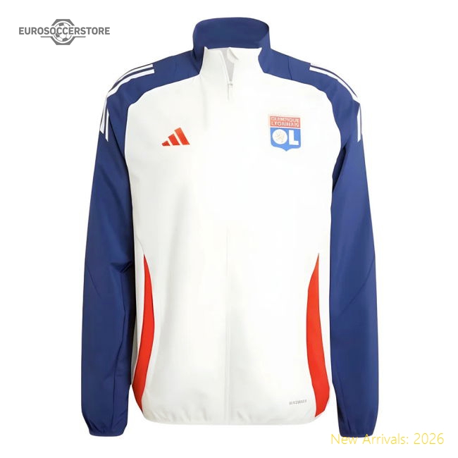 2024-2025 Olympique Lyon Presentation Jacket (White)-Football Jersey Hub