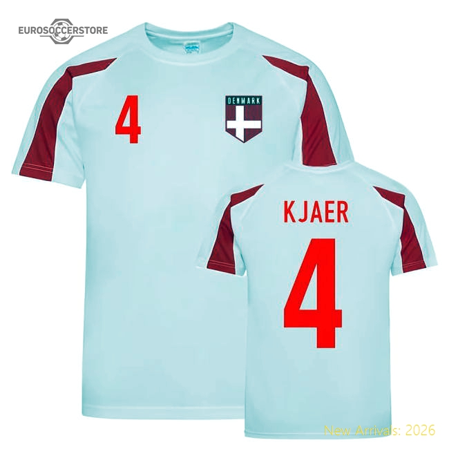 Simon Kjaer Denmark Sports Training Jersey (White-Red)-Football Jersey Hub
