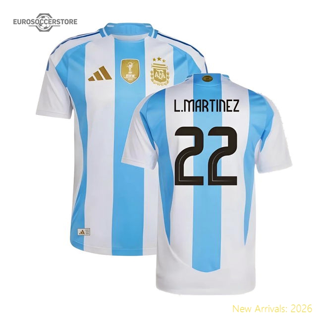 2024-2025 Argentina Authentic Home Shirt (L.MARTINEZ 22)-Football Jersey Hub