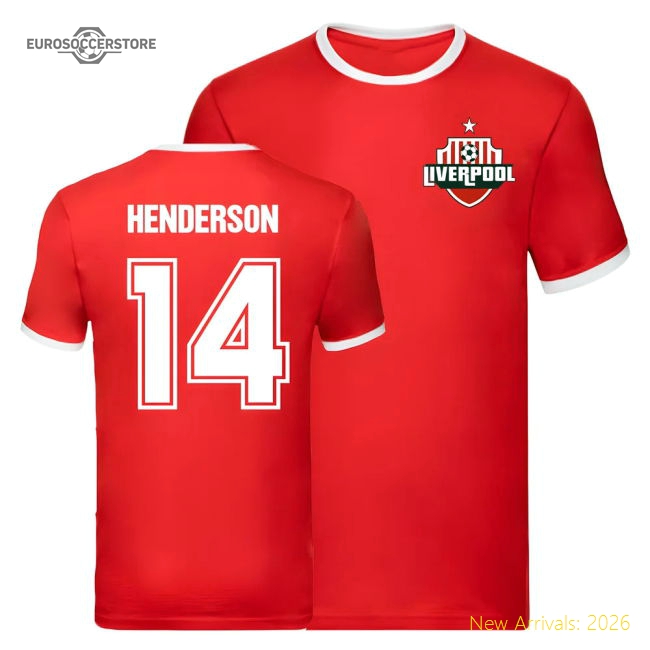 Jordan Henderson Liverpool Ringer Tee (Red)-Football Jersey Hub