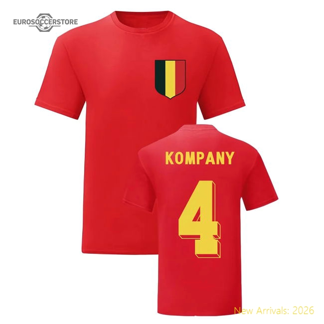 Vincent Kompany Belgium National Hero Tee\'s (Red)-Football Jersey Hub