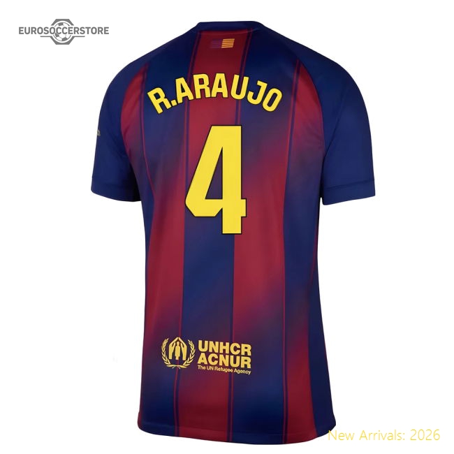 2025-2026 Barcelona Home Shirt (R.Araujo 4)-Football Jersey Hub