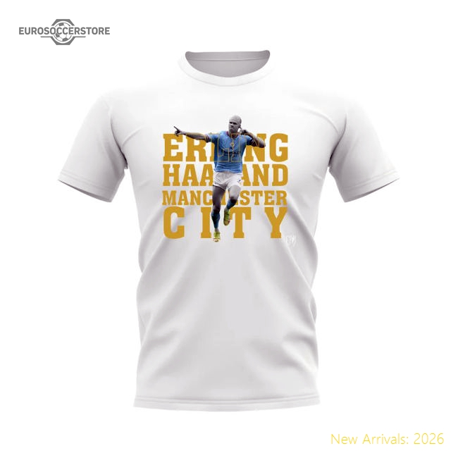 Erling Haaland Manchester City Player Tee (White)-Football Jersey Hub