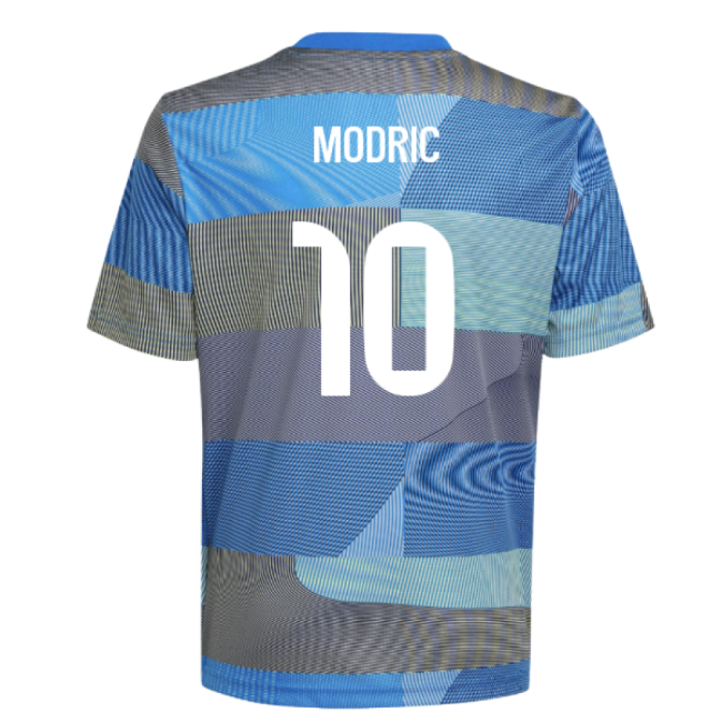 2025-2026 Real Madrid Pre-Match Shirt (Blue) - Kids (Modric 10)-Football Jersey Hub