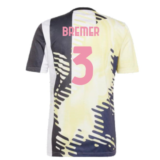 2025 Juventus Pre-Match Shirt (Yellow) (Bremer 3)-Football Jersey Hub