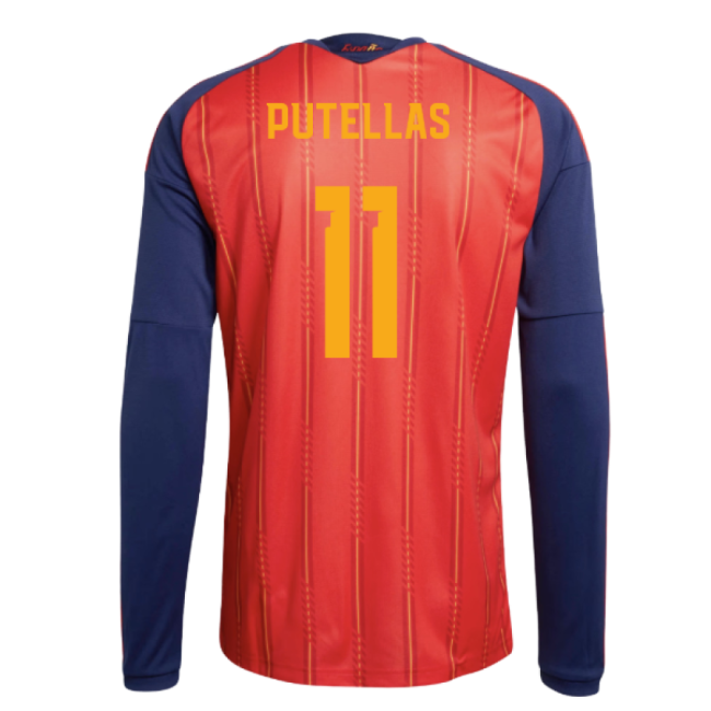 2026-2027 Spain Long Sleeve Home Shirt (Putellas 11)-Football Jersey Hub