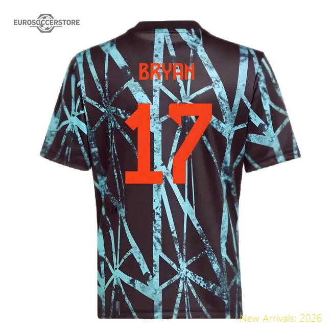 2024-2025 Bayern Munich Pre-Match Shirt (Black) - Kids (Bryan 17)-Football Jersey Hub