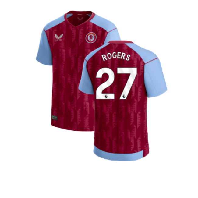 2023-2024 Aston Villa Home Shirt (Kids) (Rogers 27)-Football Jersey Hub