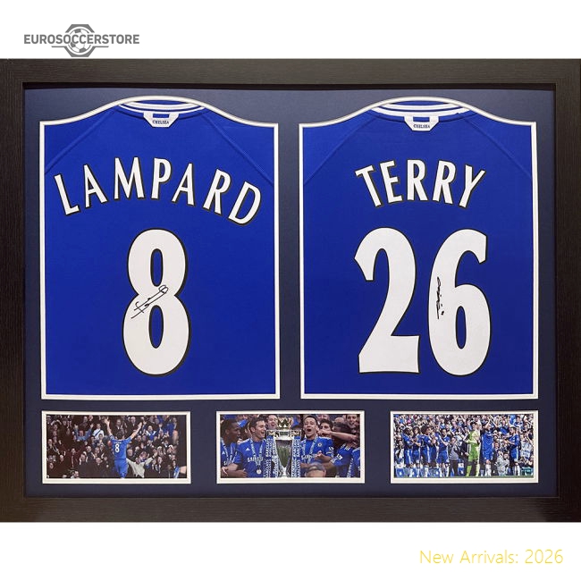 Chelsea FC Lampard & Terry Signed Shirts (Dual Framed)-Football Jersey Hub