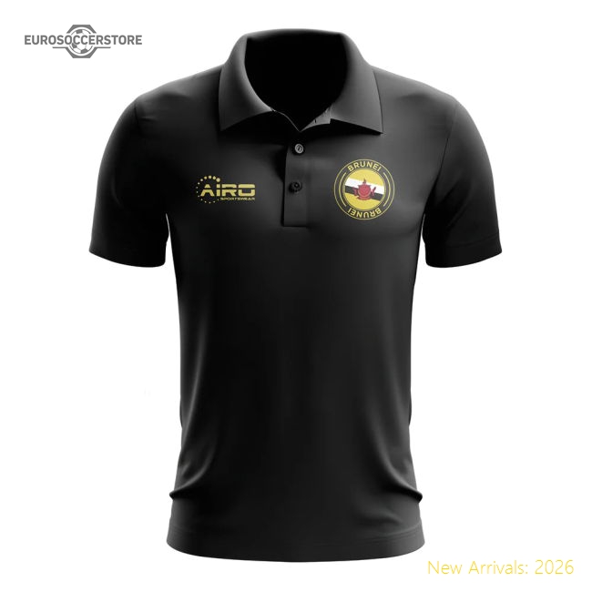 Brunei Football Polo Shirt (Black)-Football Jersey Hub