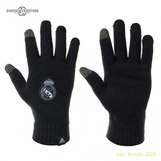 Real Madrid Adidas Gloves (Dark Grey)-Football Jersey Hub