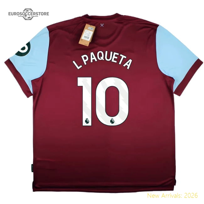 2023-2024 West Ham United Home Shirt (L PAQUETA 10)-Football Jersey Hub