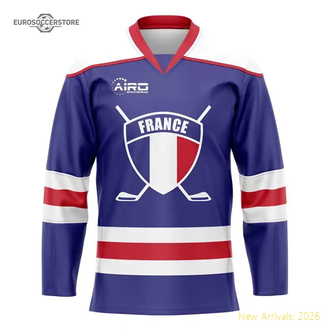 France Home Ice Hockey Shirt-Football Jersey Hub