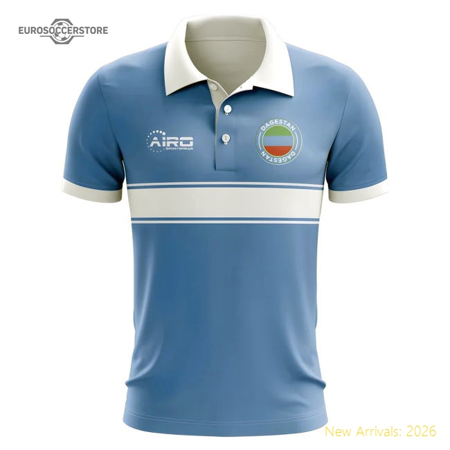 Dagestan Concept Stripe Polo Shirt (Sky)-Football Jersey Hub