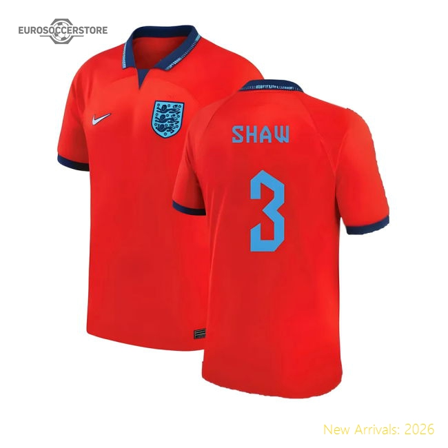 2022-2023 England Away Shirt (Shaw 3)-Football Jersey Hub