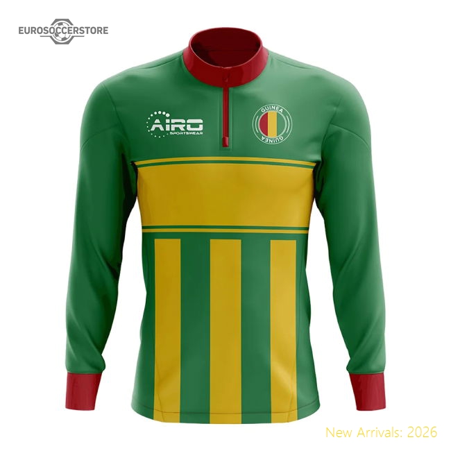 Guinea Concept Football Half Zip Midlayer Top (Green-Yellow)-Football Jersey Hub