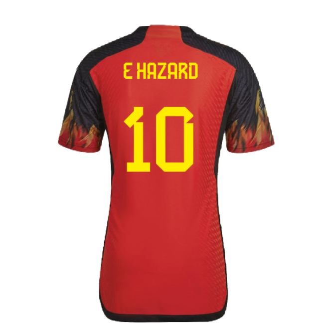 2022-2023 Belgium Authentic Home Shirt (E HAZARD 10)-Football Jersey Hub