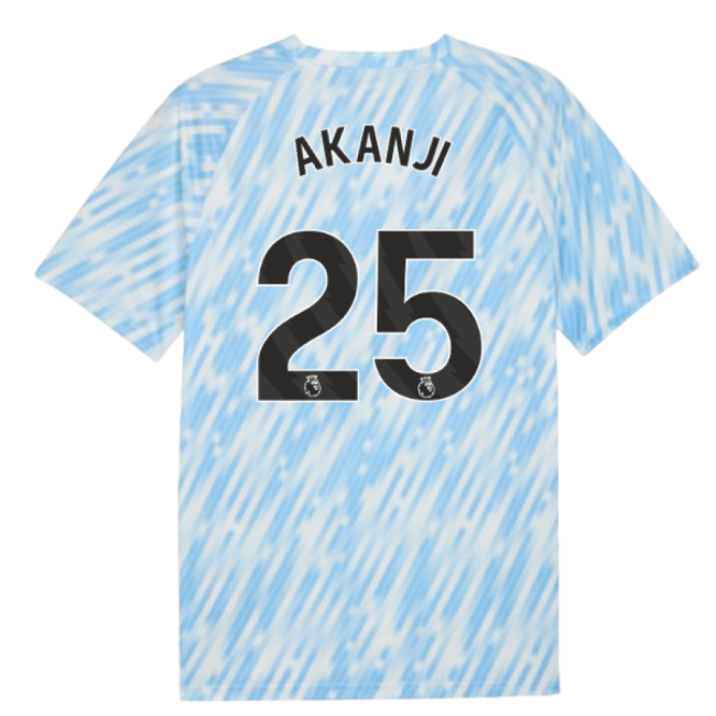 2025-2026 Man City Warm Up Jersey (Silver Sky) (Akanji 25)-Football Jersey Hub