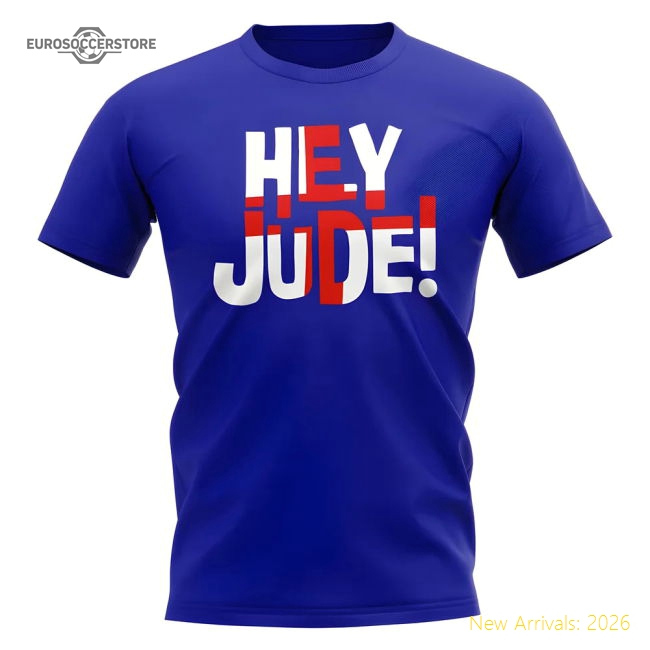 Hey Jude England Jude Bellingham T-Shirt (Blue)-Football Jersey Hub