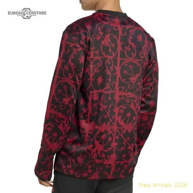 2025-2026 Liverpool Pre-Match Warm Top (Black)-Football Jersey Hub