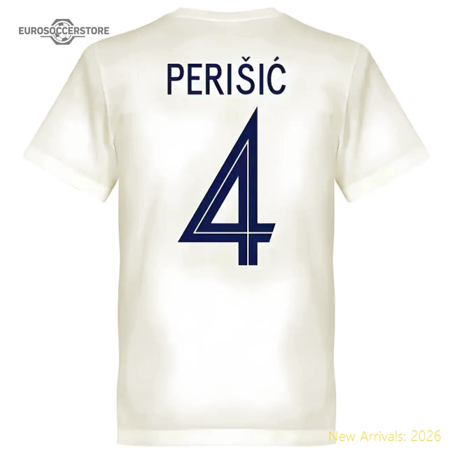 Croatia Ivan Perisic 4 Team T-Shirt - White-Football Jersey Hub
