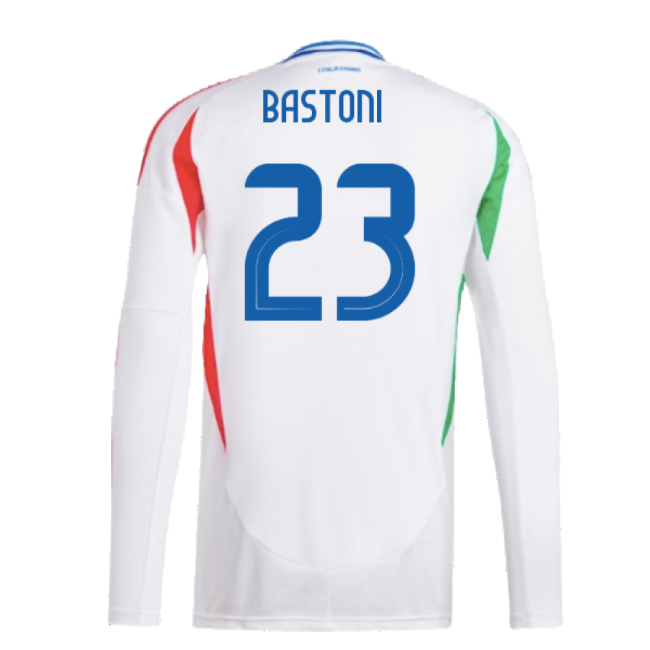 2024-2025 Italy Long Sleeve Away Shirt (BASTONI 23)-Football Jersey Hub