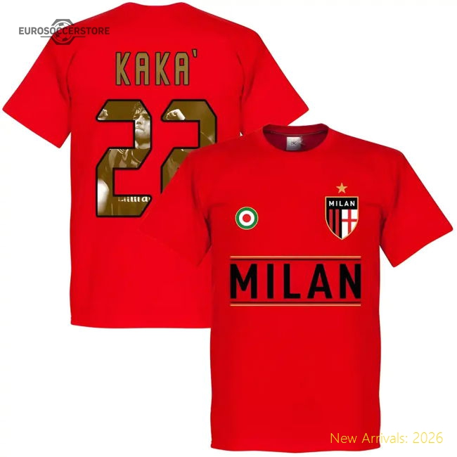 AC Milan Kaka 22 Gallery Team KIDS T-Shirt - Red-Football Jersey Hub