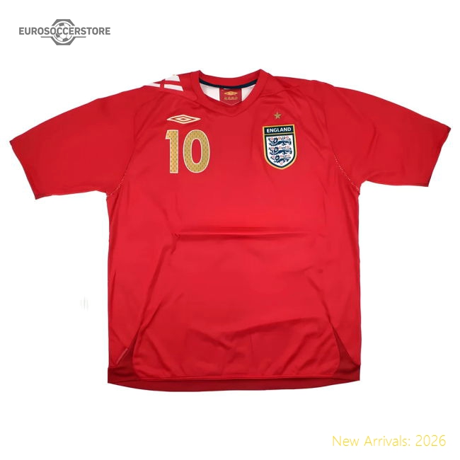 England 2006-08 Away (#10) (XL) (Excellent)-Football Jersey Hub