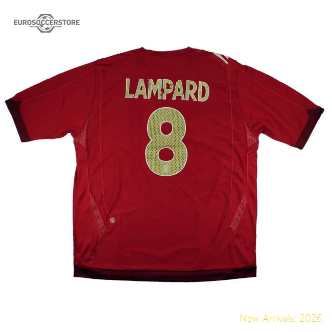 England 2006-08 Away Shirt (XL) Lampard #8 (Very Good)-Football Jersey Hub