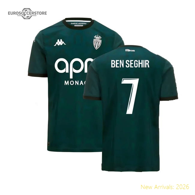 2024-2025 AS Monaco Away Shirt (Ben Seghir 7)-Football Jersey Hub