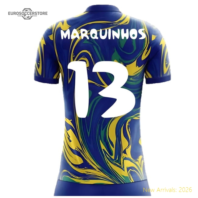 2025-2026 Brazil Away Concept Shirt (Marquinhos 13) - Kids-Football Jersey Hub