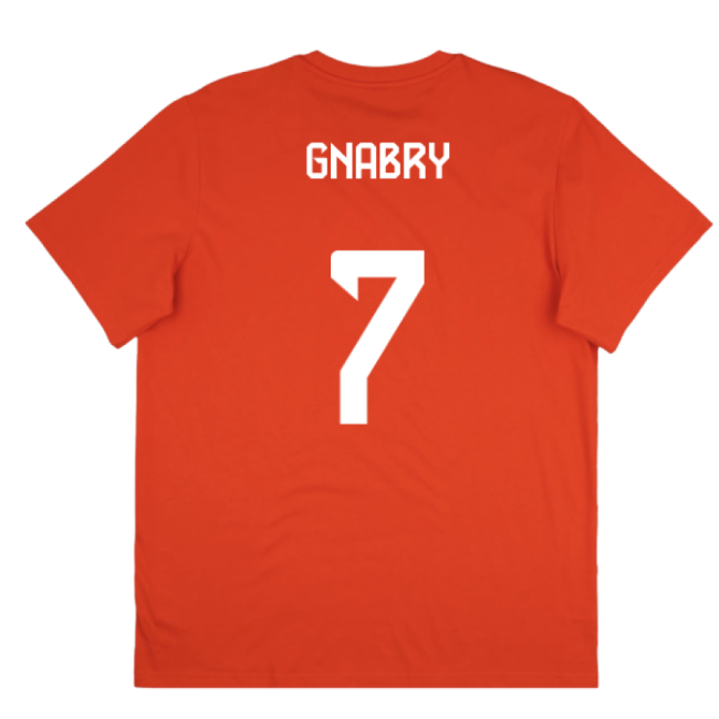 2025-2026 Bayern Munich Seasonal Graphic Tee (Red) (Gnabry 7)-Football Jersey Hub