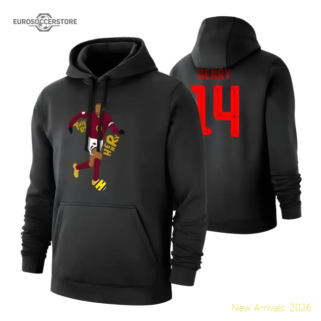 Thierry Henry TITI footer with hood, black-Football Jersey Hub