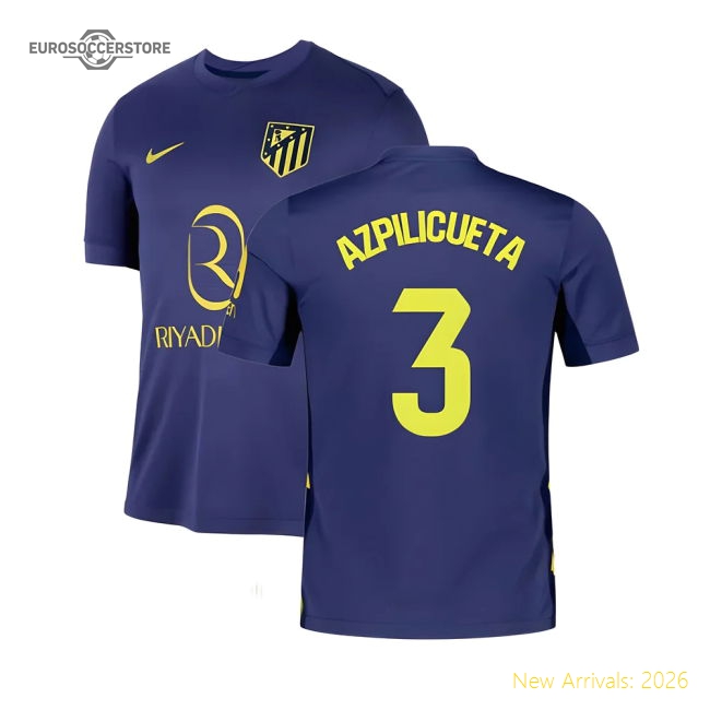 2025-2026 Atletico Madrid Away Shirt (Azpilicueta 3)-Football Jersey Hub