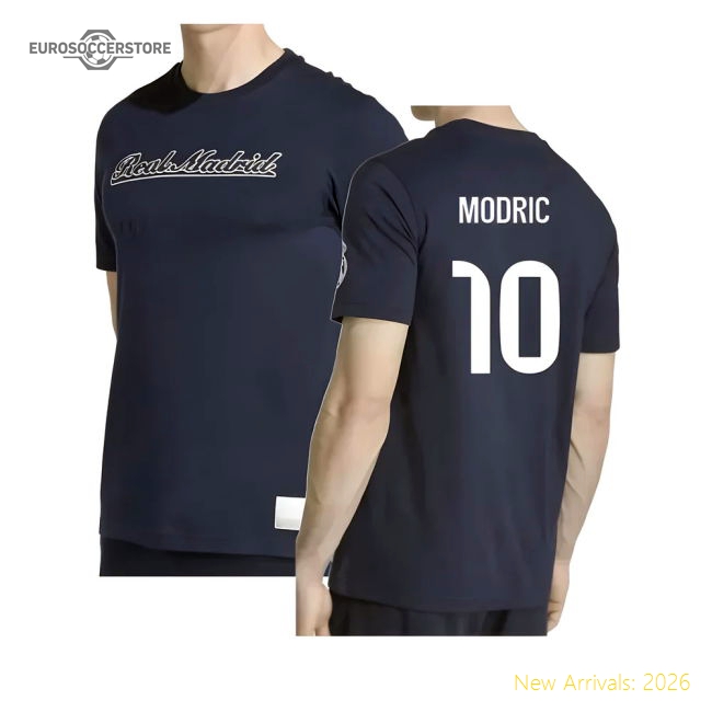 2025-2026 Real Madrid US Tee (Navy) (Modric 10)-Football Jersey Hub