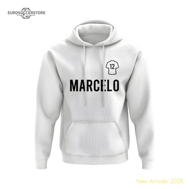 Marcelo Real Madrid Number Hoody (White)-Football Jersey Hub