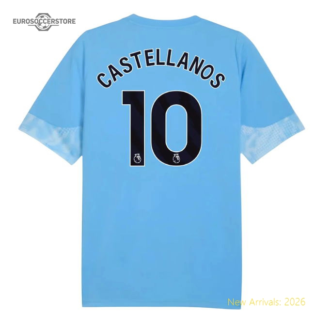 2025-2026 Man City Training Jersey (Light Blue) - Kids (Castellanos 10)-Football Jersey Hub